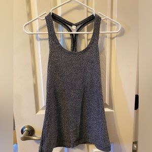 Lululemon black and white speckled racerback tank
